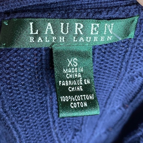 Lauren Ralph Lauren Cable-knit Button Sweater Navy - Picture 5 of 9